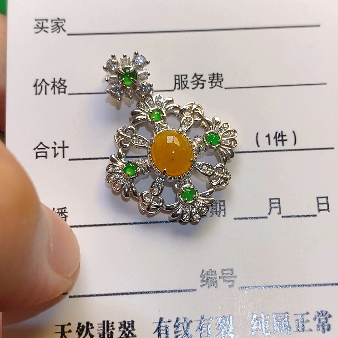 翡翠银S925镶嵌耳饰