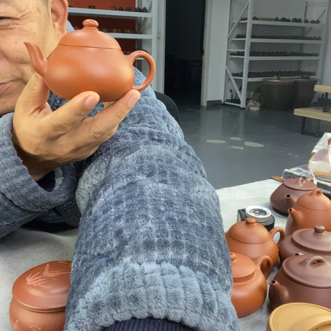 ****菜紫砂茶壶朱泥梨型壶