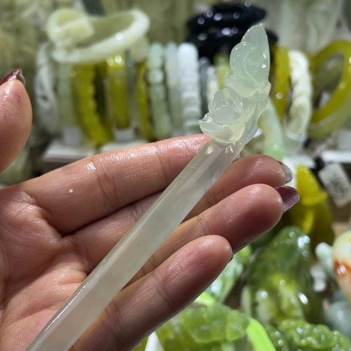 岫玉未镶嵌发簪发簪