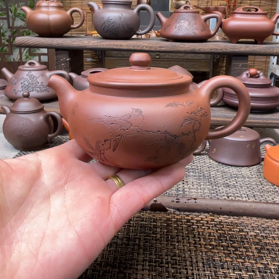 紫砂茶壶宜兴原矿紫砂手工制210