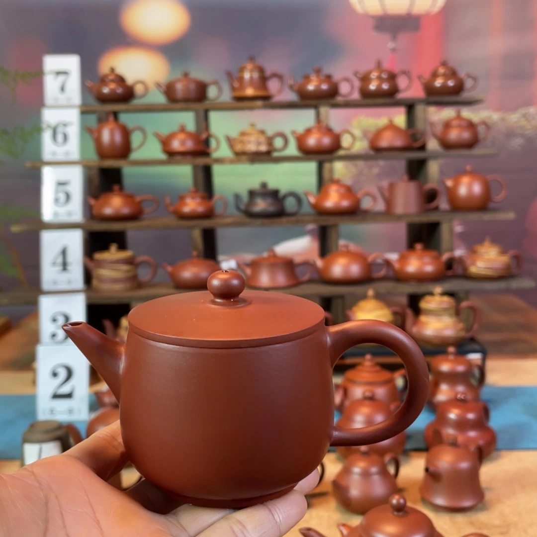 茶壶紫砂1****2潮州手工手拉朱泥汉瓦壶