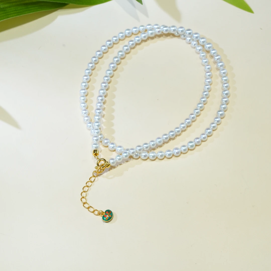 【虫二原创】 3.5mm+天然淡水珍珠圆珠素圈项链搭配DIY神器显白送礼