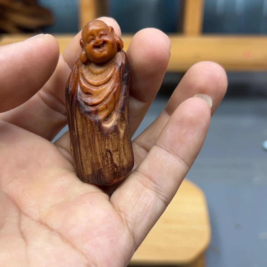 青***子木崖柏木摆件手把件