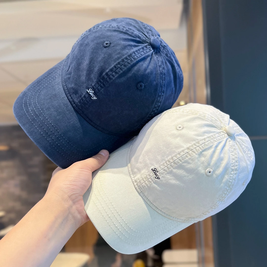 四季百搭刺绣字母棒球帽男女水洗纯棉软顶鸭舌帽情侣出街遮阳帽子