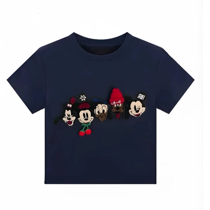 【樱桃米奇】爆款女款短袖精致T恤女2025新款时尚感显瘦百搭上衣