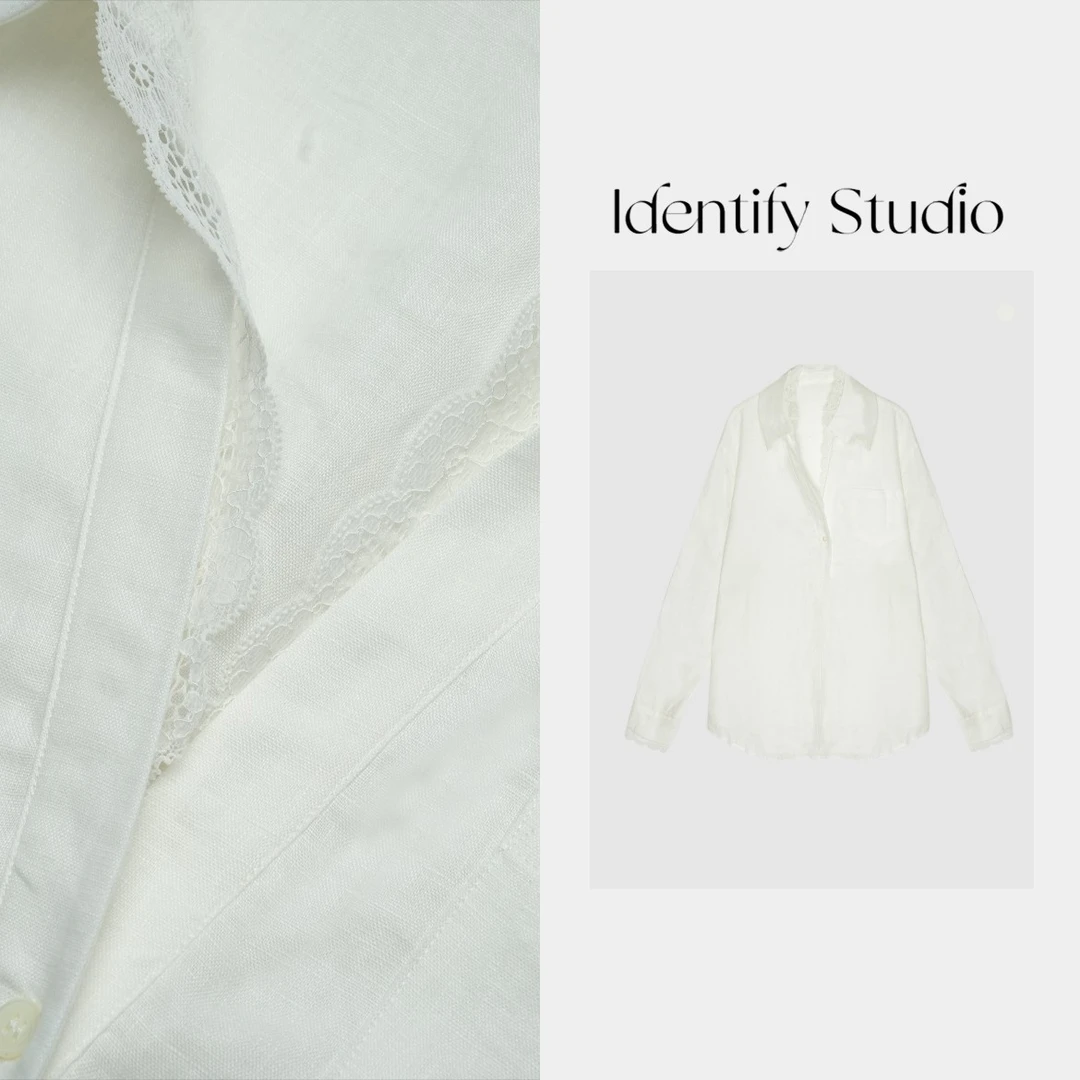 IDENTIFY香香“云影轻纱”春季时尚蕾丝衬衫上衣25SS