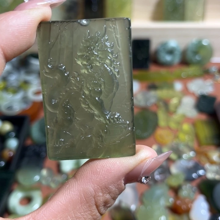 蛇纹石玉合金颈饰