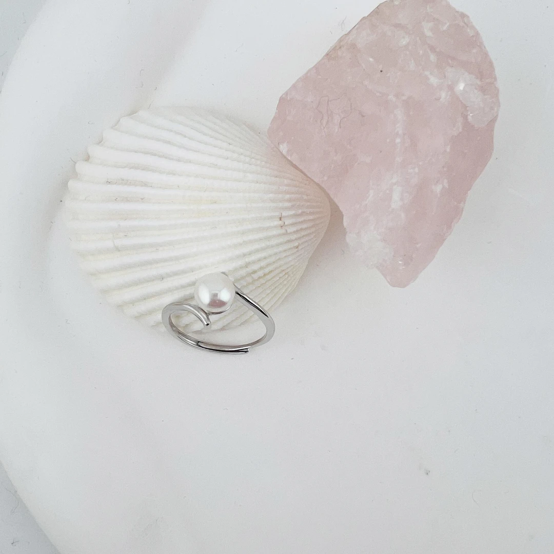 6-7mm新年福利戒指淡水无核珍珠戒指S925银 JYJ034