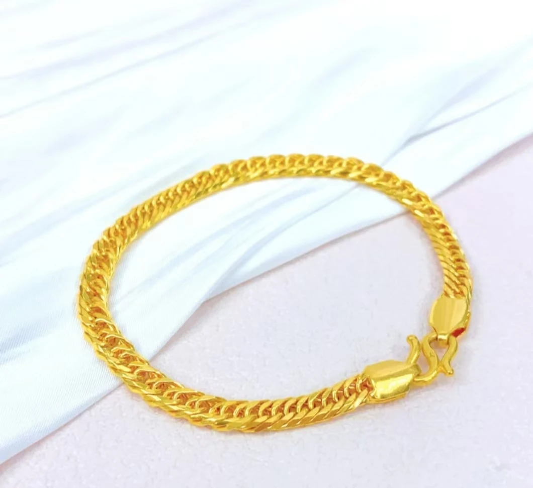 足金999纯黄金喜平链手链（微瑕）