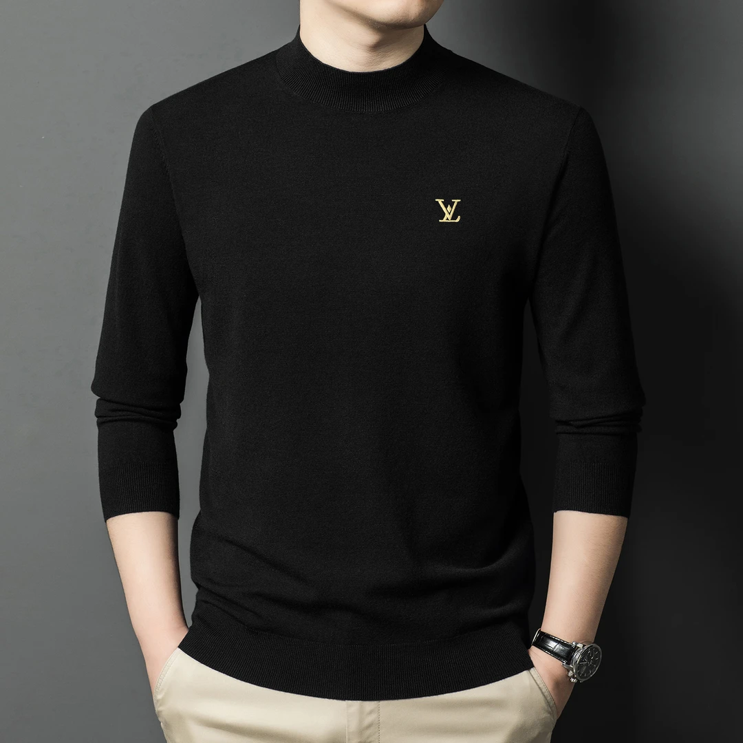 【奥莱撤柜】法国轻奢男士羊毛衫秋冬季抗起球绵羊毛长袖针织打底衫