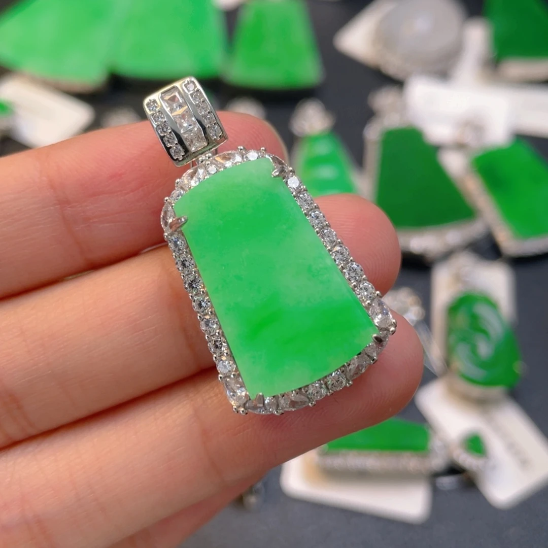 翡翠银S925镶嵌颈饰