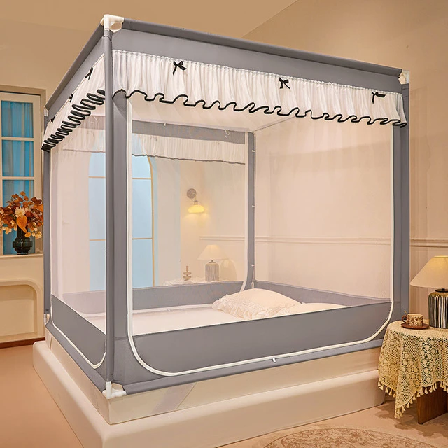 公主风蚊帐家用卧室2024新款免安装防摔婴儿防止掉床1米8大床1米5