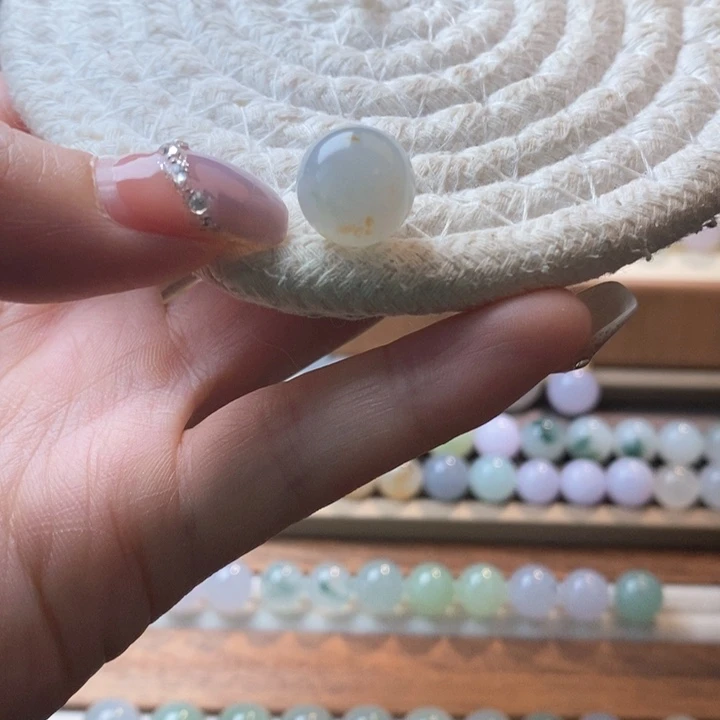 未镶嵌定制翡翠洒金圆珠 卡12.6 买断不退换