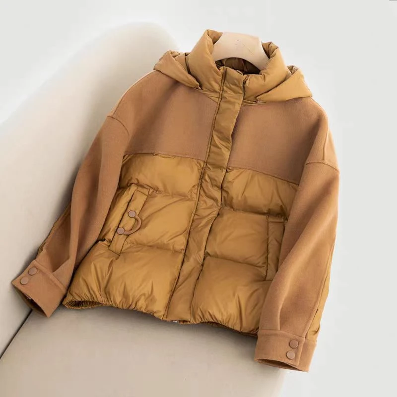 2570拼接双面外套短款冬款保暖时尚加厚休闲时尚气质