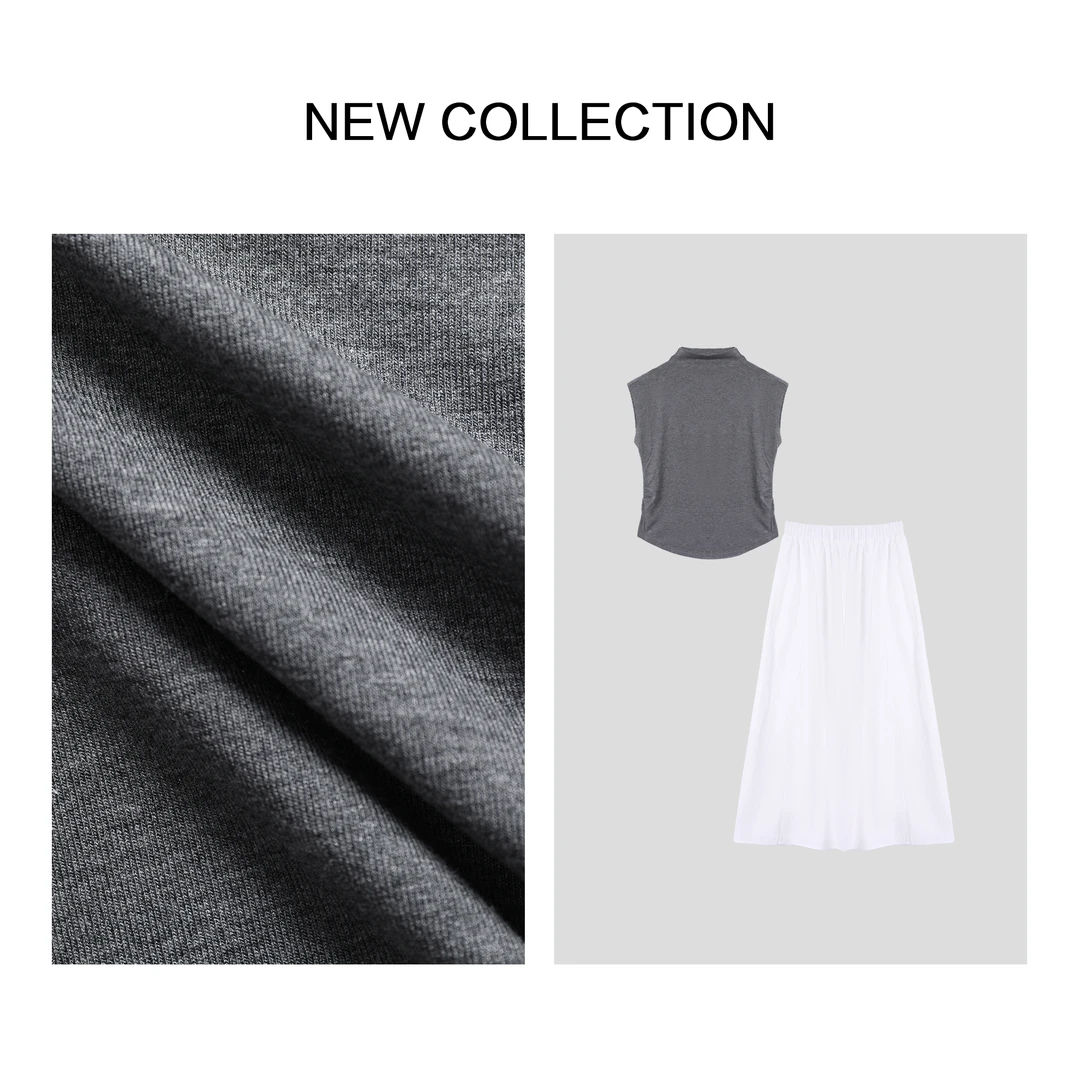 【洛美美专属】D3F38022A 春季纯色上衣+裙子套装