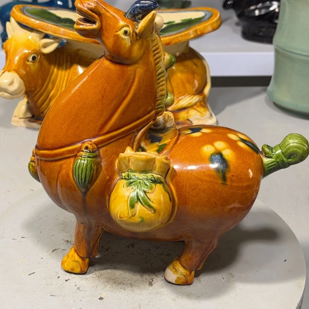 瓶三彩瓷器品相完美