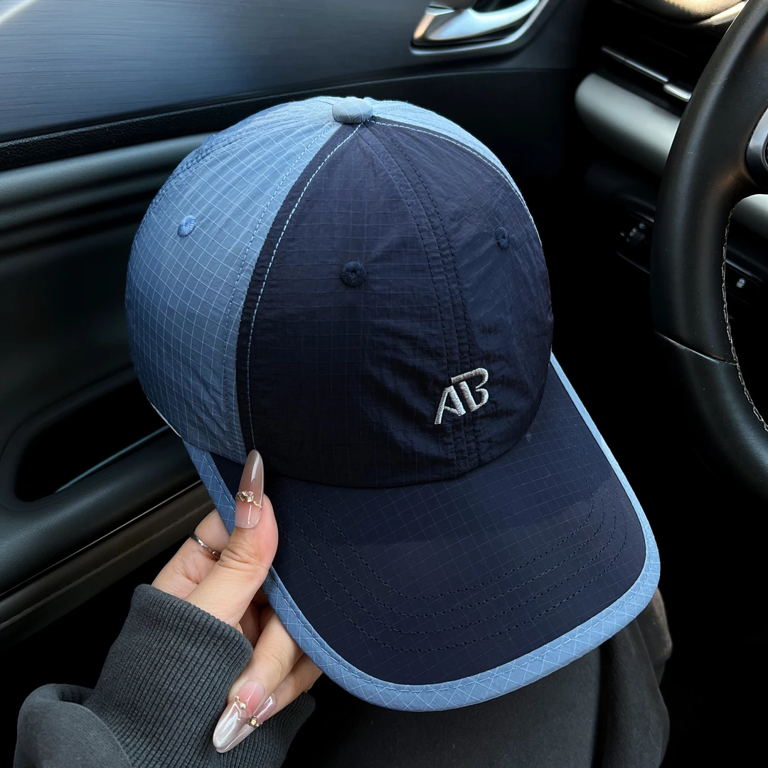 2025新款韩版AB字母刺绣速干棒球帽女夏季薄款遮阳防晒鸭舌帽男潮