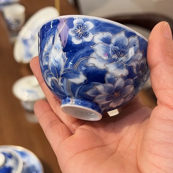 赋春寻隐超薄胎花卉杯