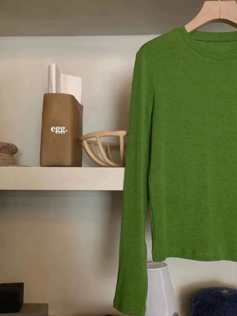 Egg长袖显瘦绿色打底