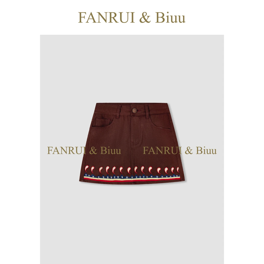 FANRUI/泛芮「莓果松挞」100棉洋气复古设计感显瘦夏季半身裙B16609