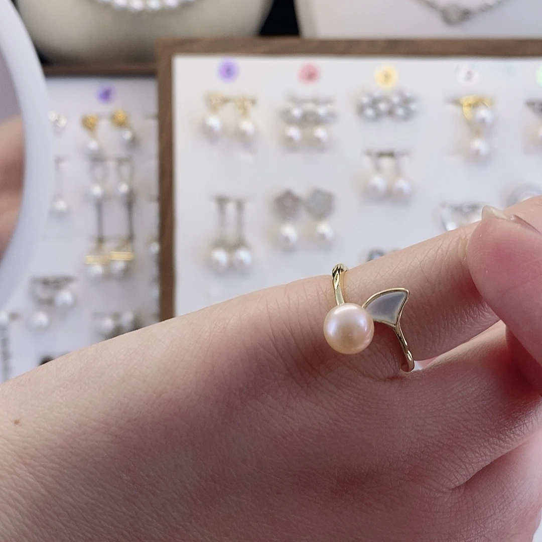 淡水珍珠耳饰合金