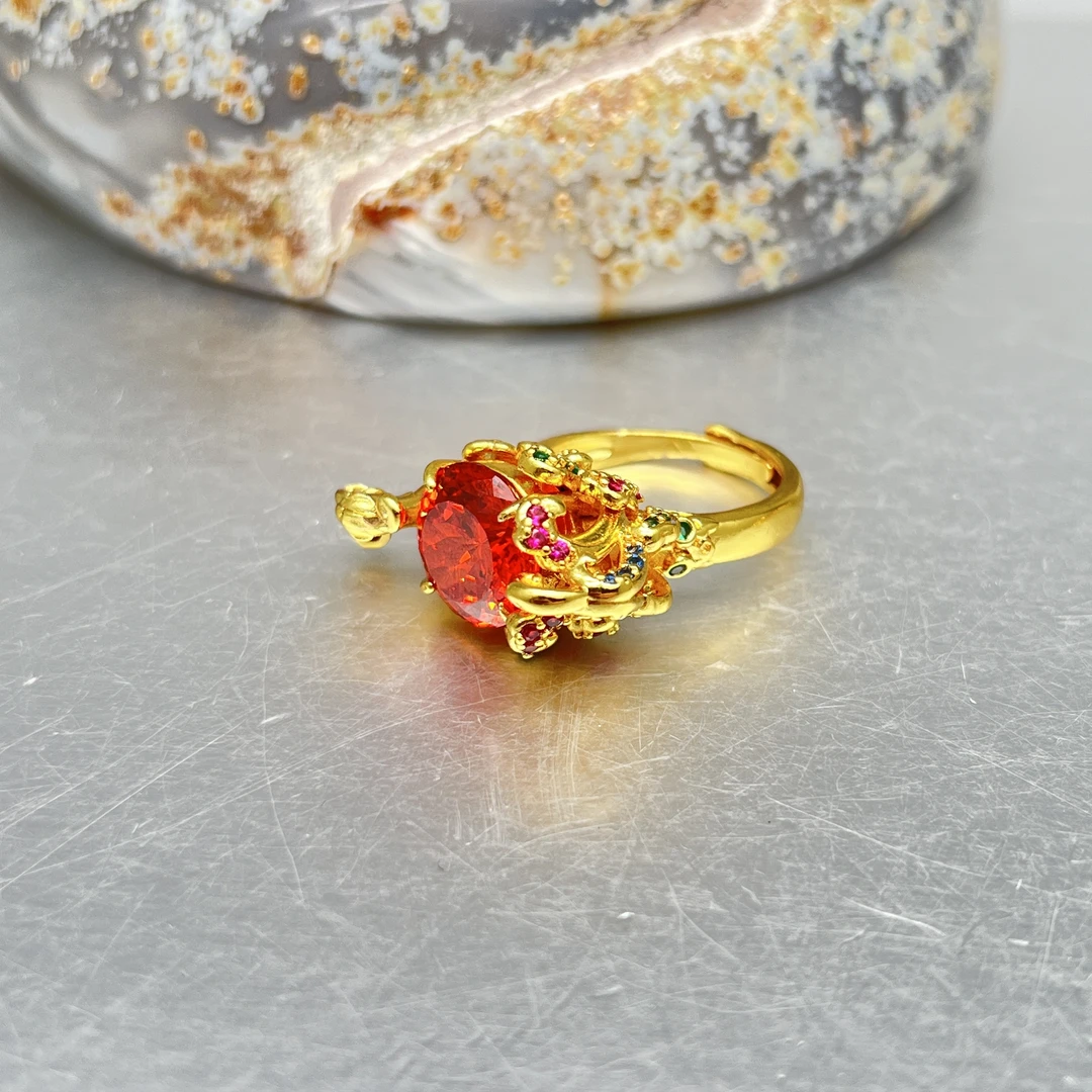 于 D091 红色凤凰戒指 多样性发一