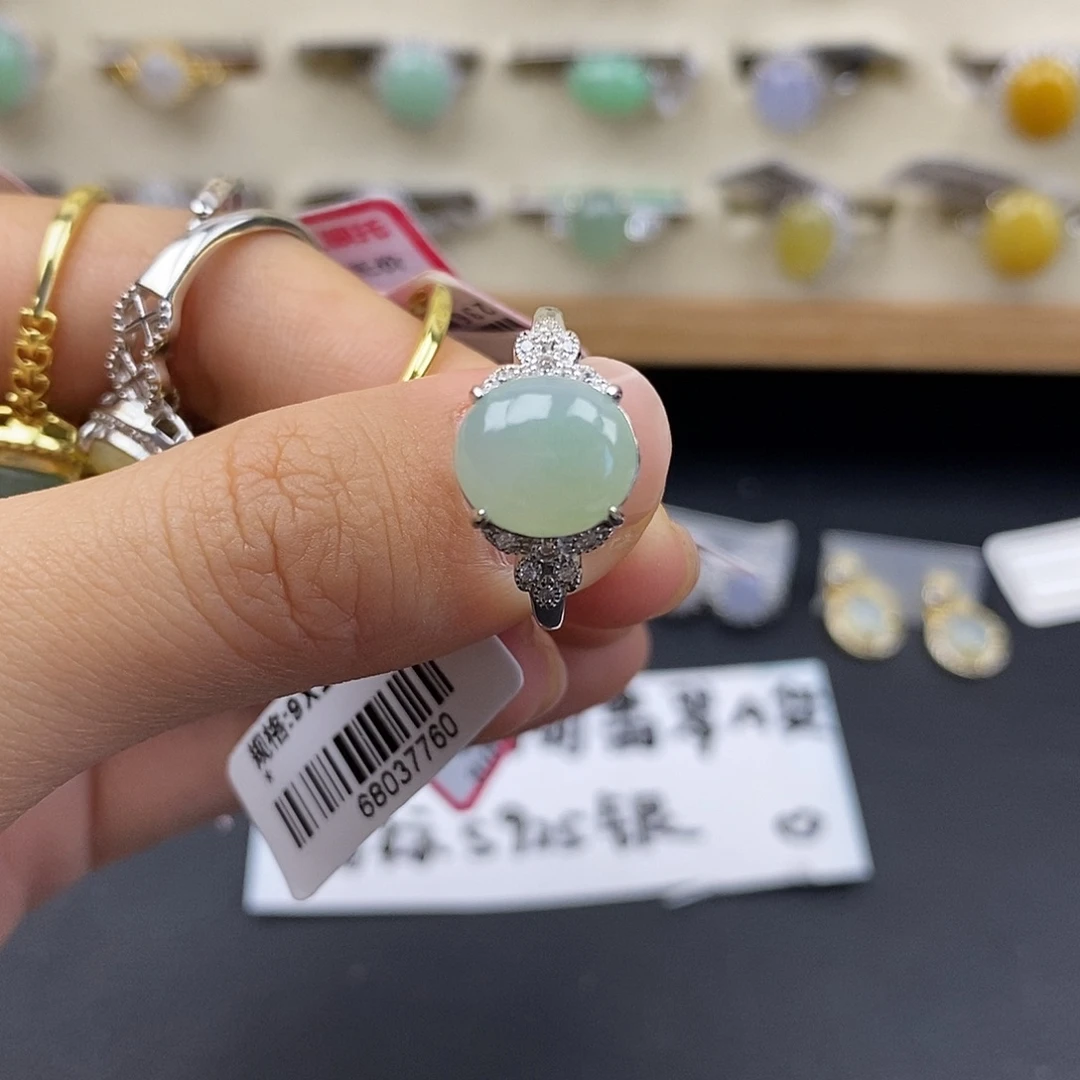 翡翠银S925镶嵌戒指