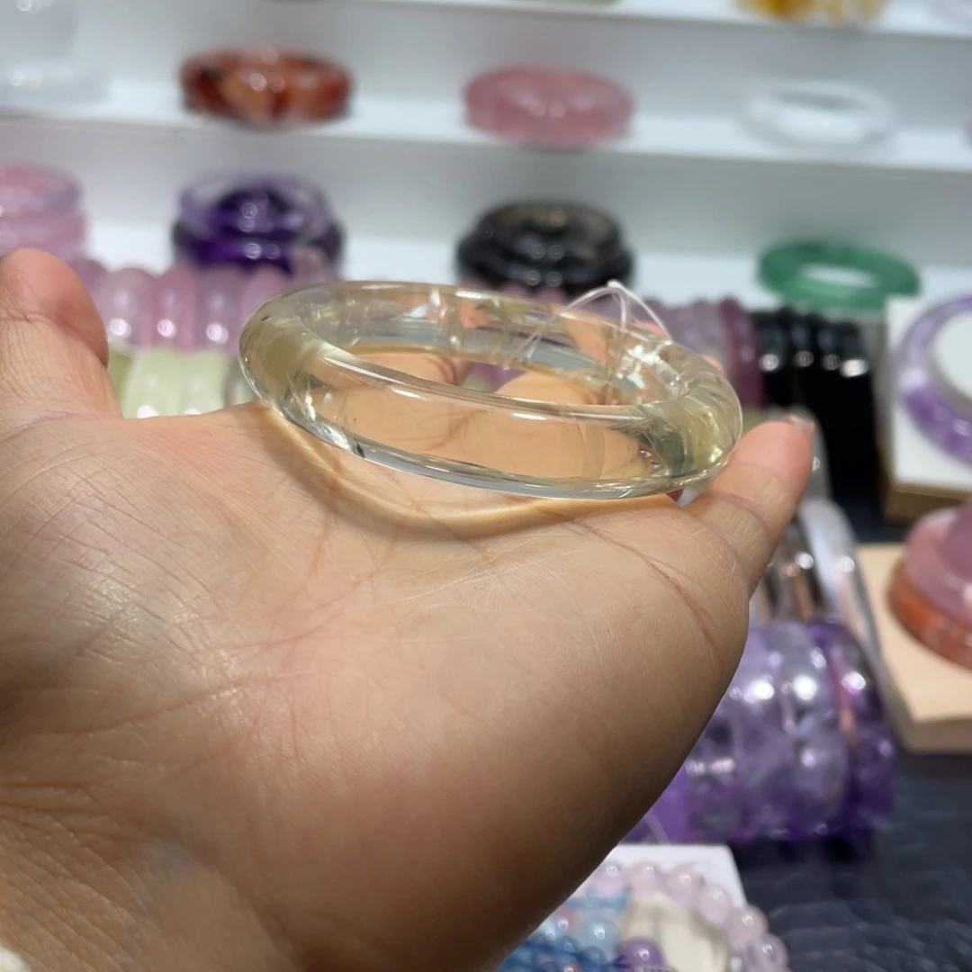 水晶手镯50.6圈口19号未镶嵌