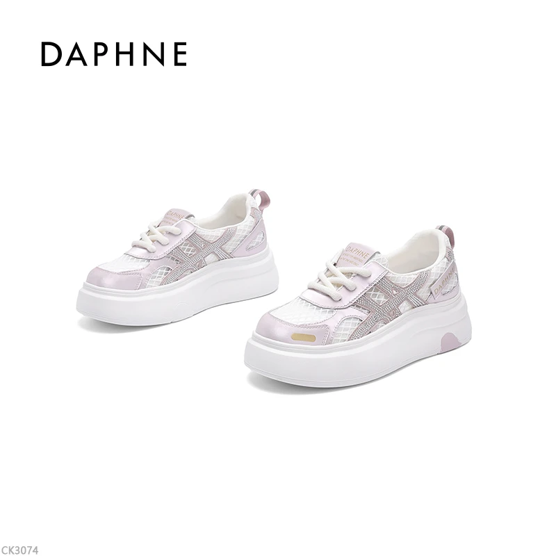 达芙妮网面透气板鞋女2026夏季新款专柜正品百搭舒适厚底休闲鞋RR