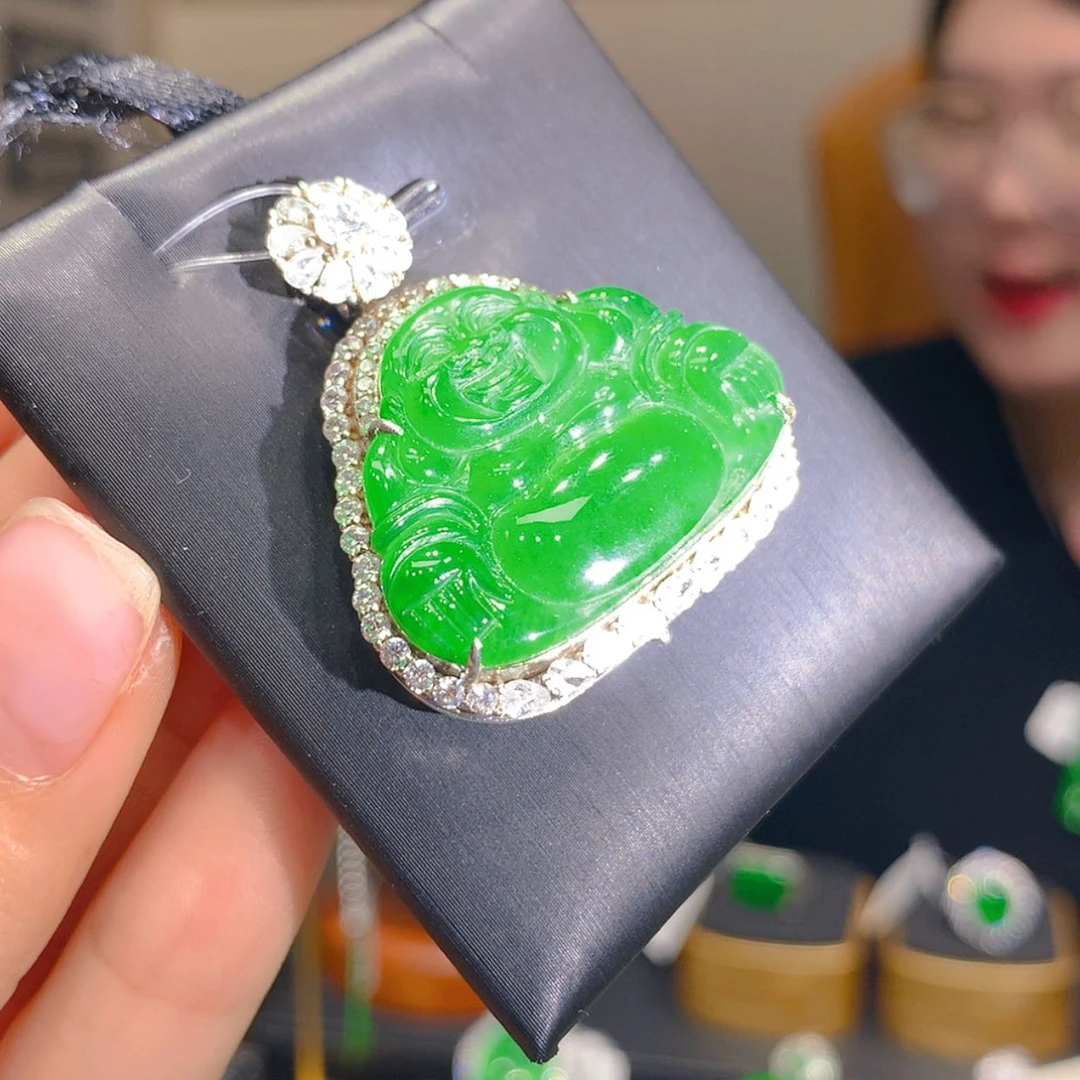 【闪购商品】翡翠颈饰银S925镶嵌8柒姐