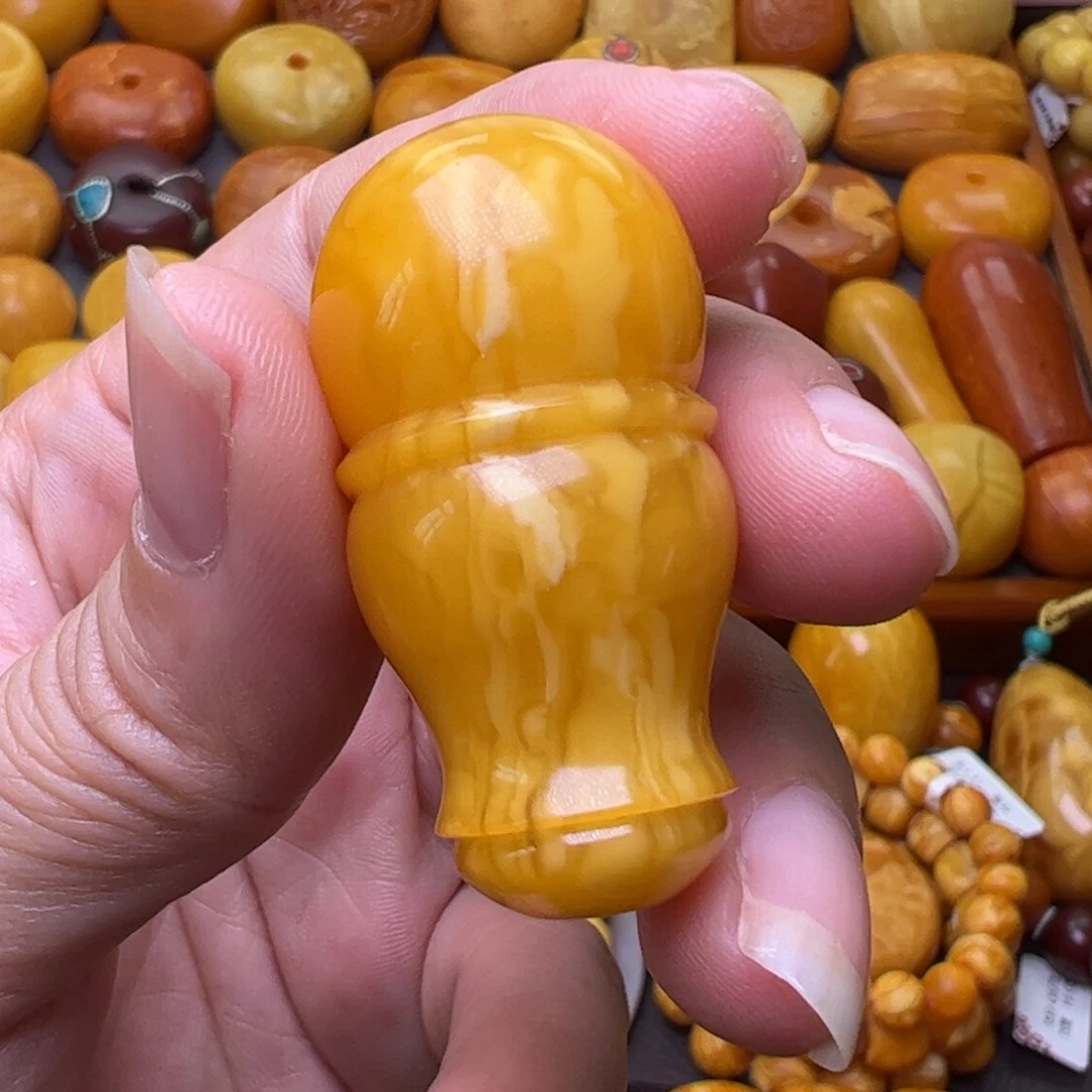 蜜蜡未镶嵌珠宝奇石佛头三通21加精品活动价