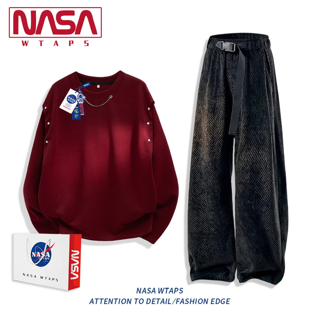 NASA WTAPS美式高街休闲运动套装男款秋季潮宽松袖子可拆卸两件套
