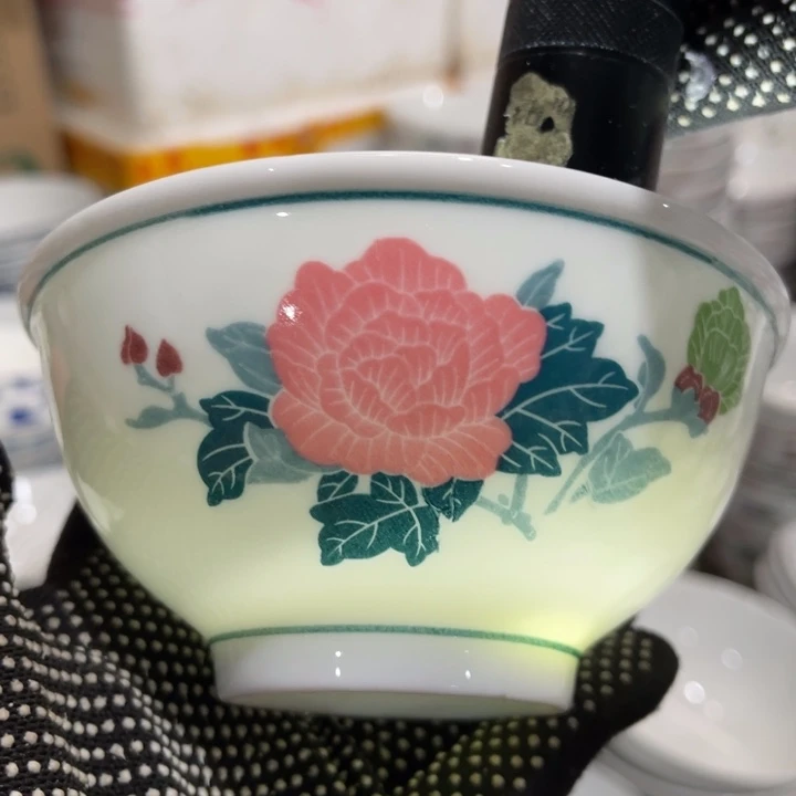 陶瓷醴陵群力釉下五彩5寸碗