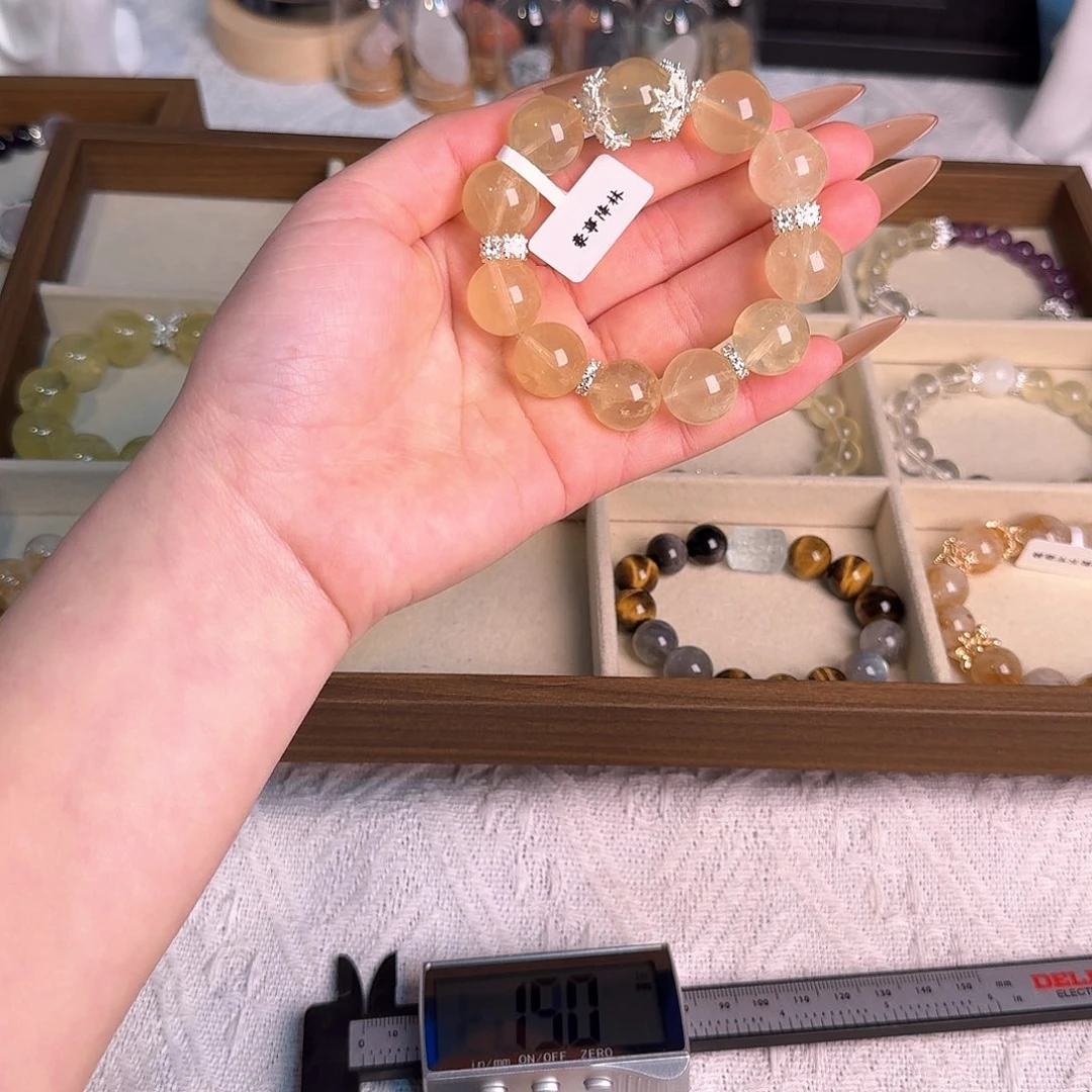 水晶手链未镶嵌黄水晶15拍两单