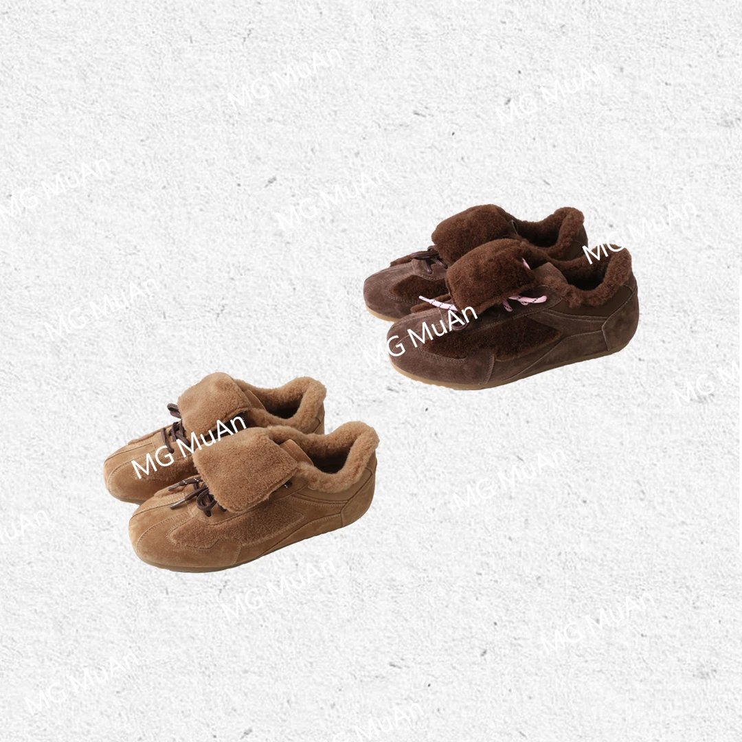 【翻盖毛毛德训】加绒版 MUAN定制加厚德训鞋女LL-625-6