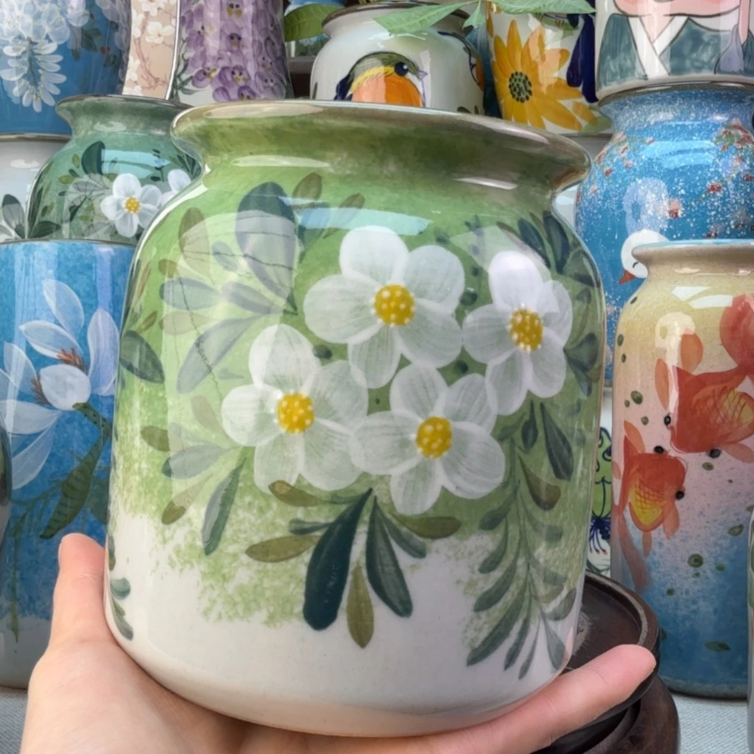景德镇陶瓷手绘花瓶无孔