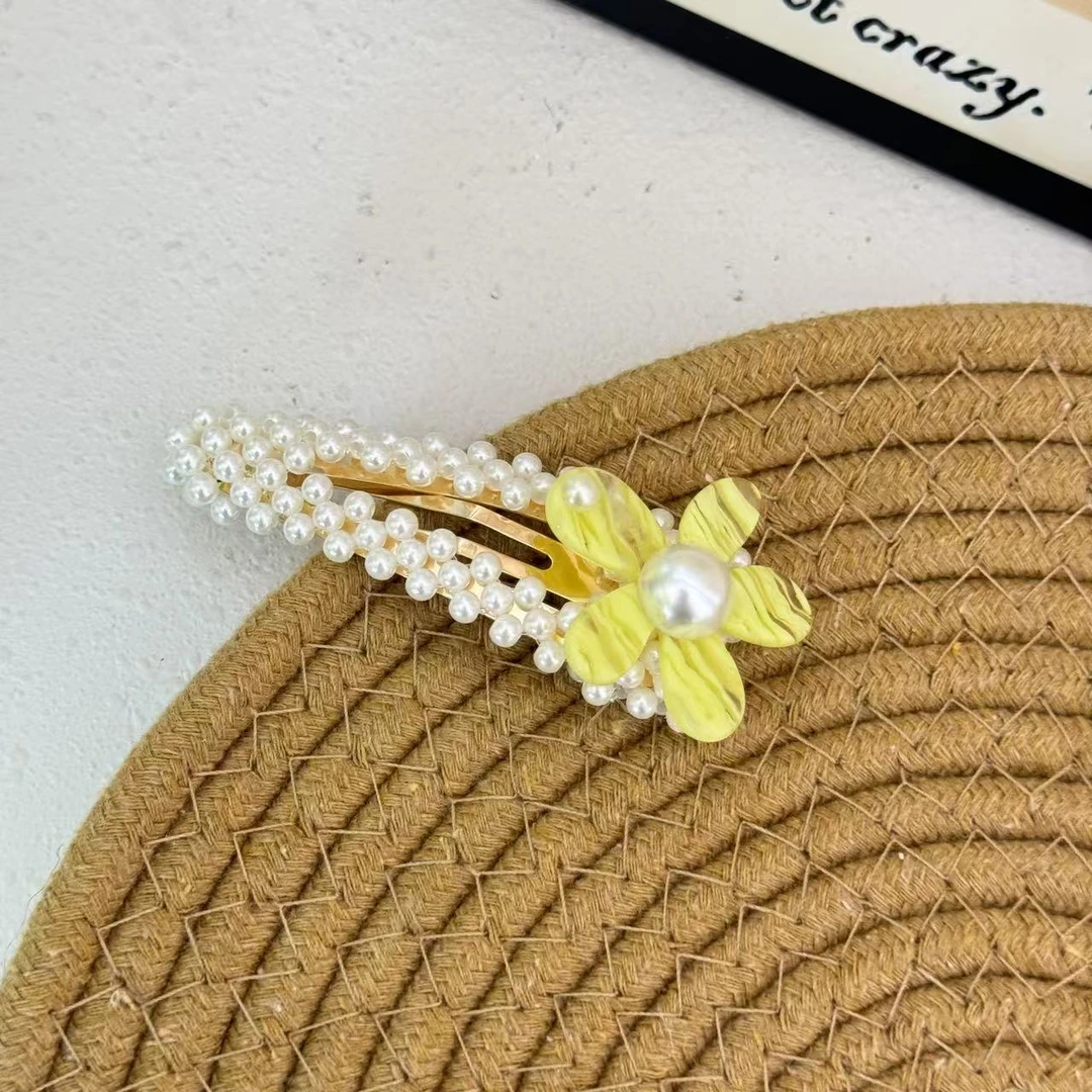 BlomUME新款原创珍珠奶油小黄花大号BB夹韩系小清新发夹刘海夹514