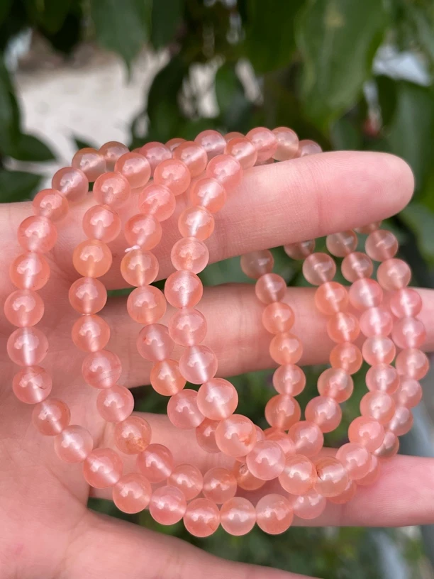 精品南红6.5mm108佛珠手串颜色冰粉干净