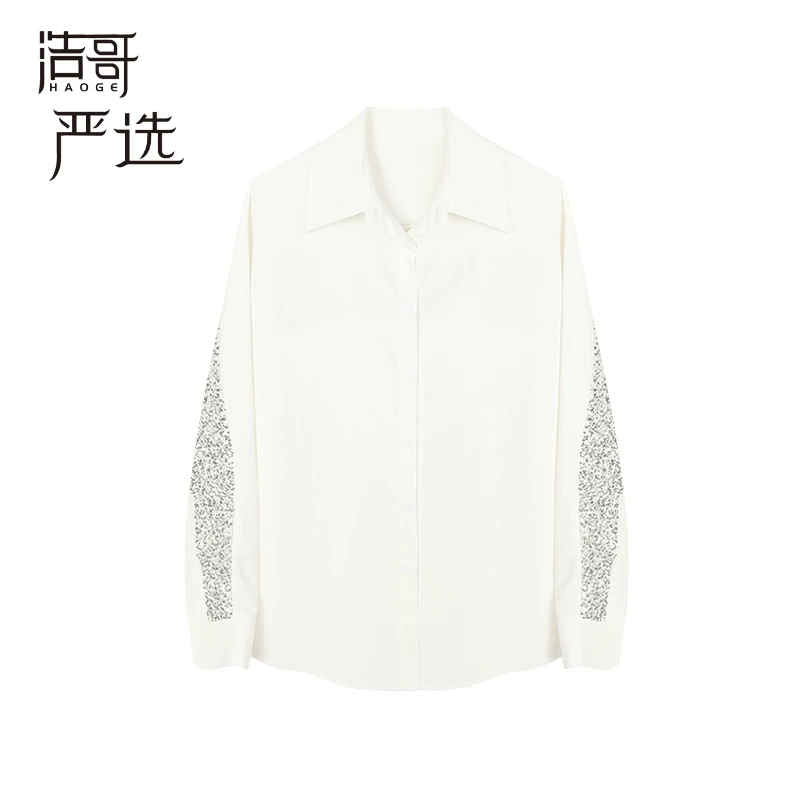 【大潘优品】【白色亮片衬衫】衬衫CDP5CS1498A