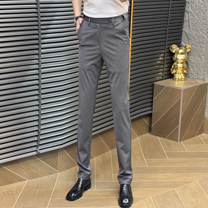 高级感男装修身免烫男士西裤男裤轻熟风商务裤潮流百搭时尚简约