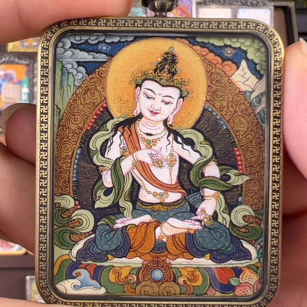 唐***森吊坠金刚萨垛唐卡绘画作品
