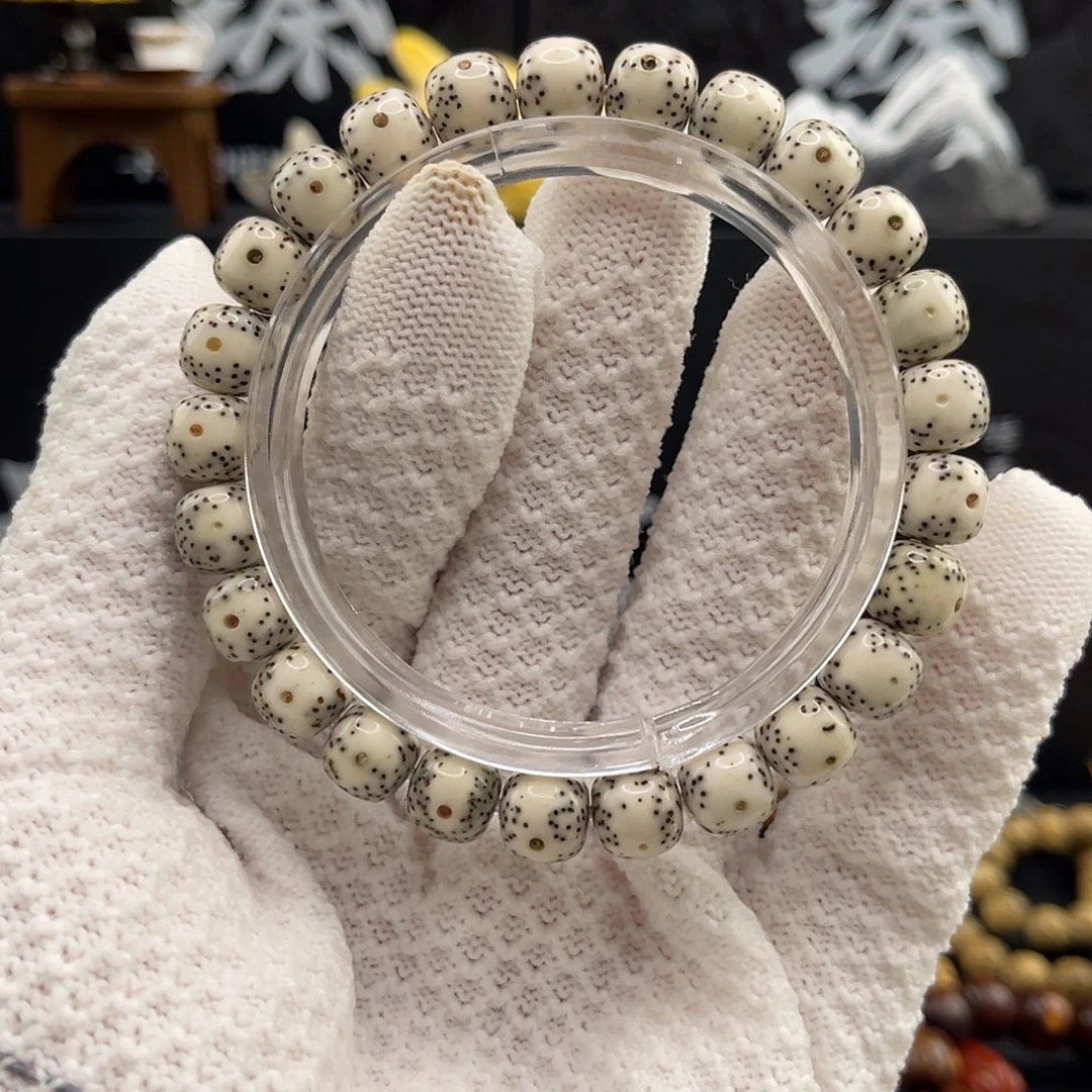 星月菩提手串石玉青花9×8同枝黄金瞳0008