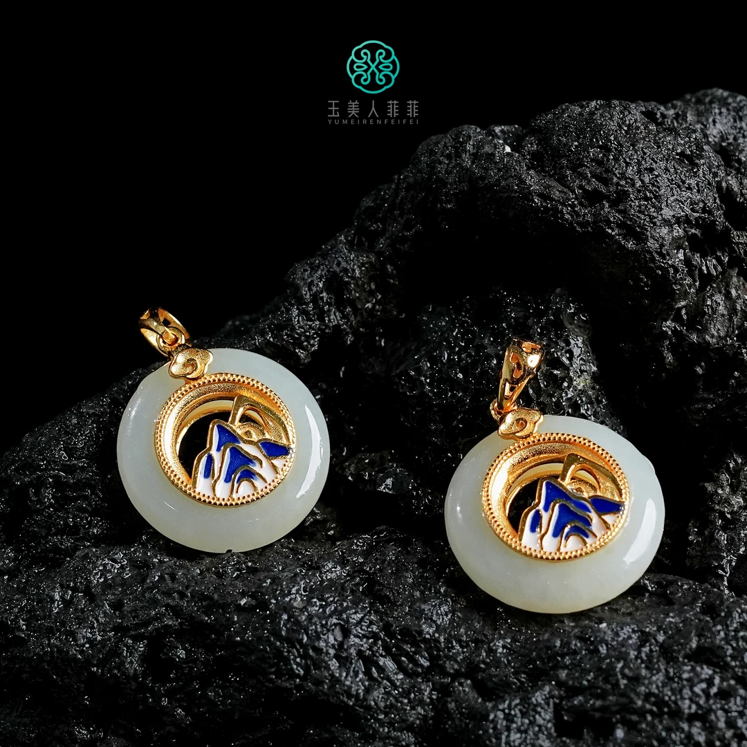 石惑珠宝~和田玉面包圈吊坠约20mm/多样性发一