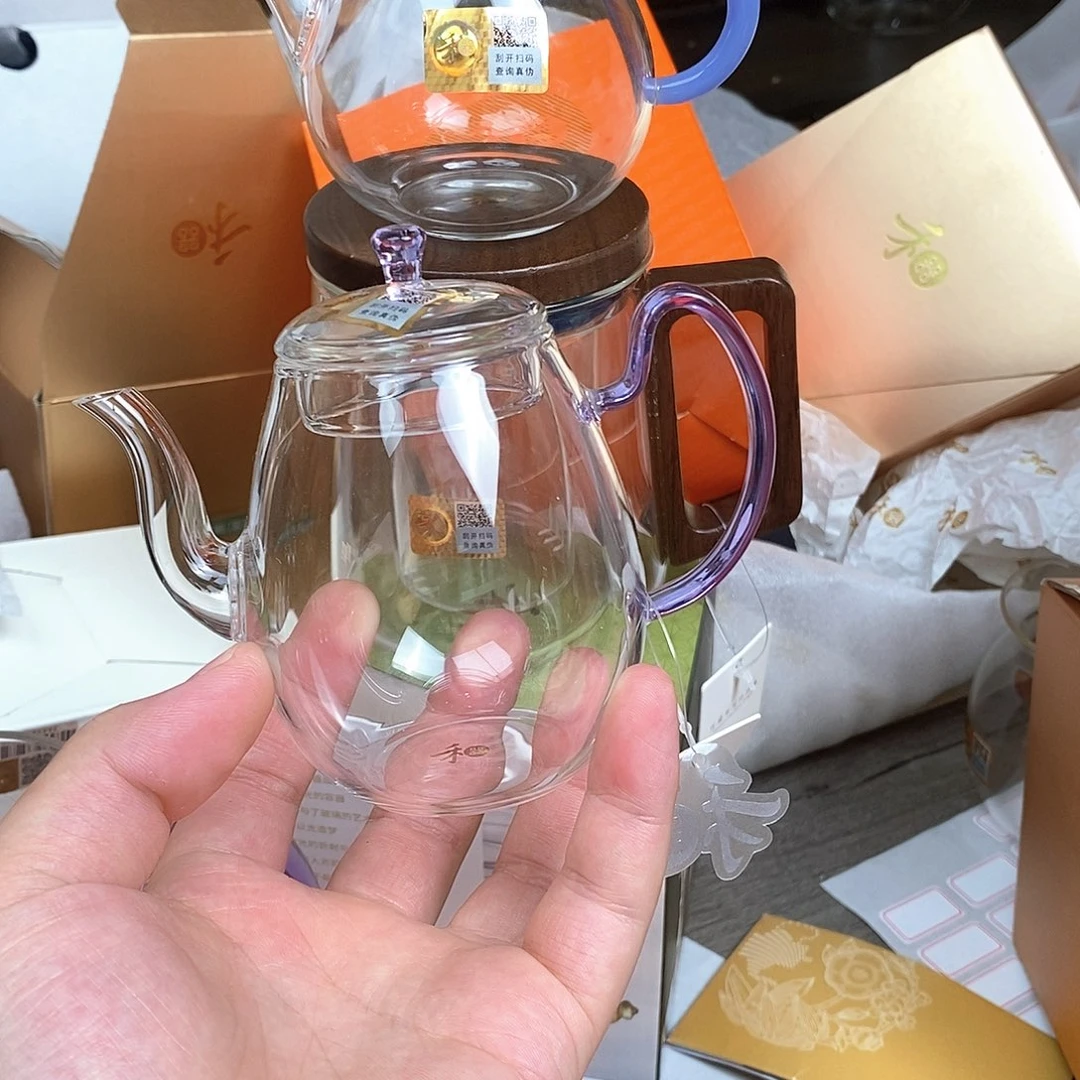 禾器灵雀壶浅紫色样品+祁玉壶雾蓝玉样品