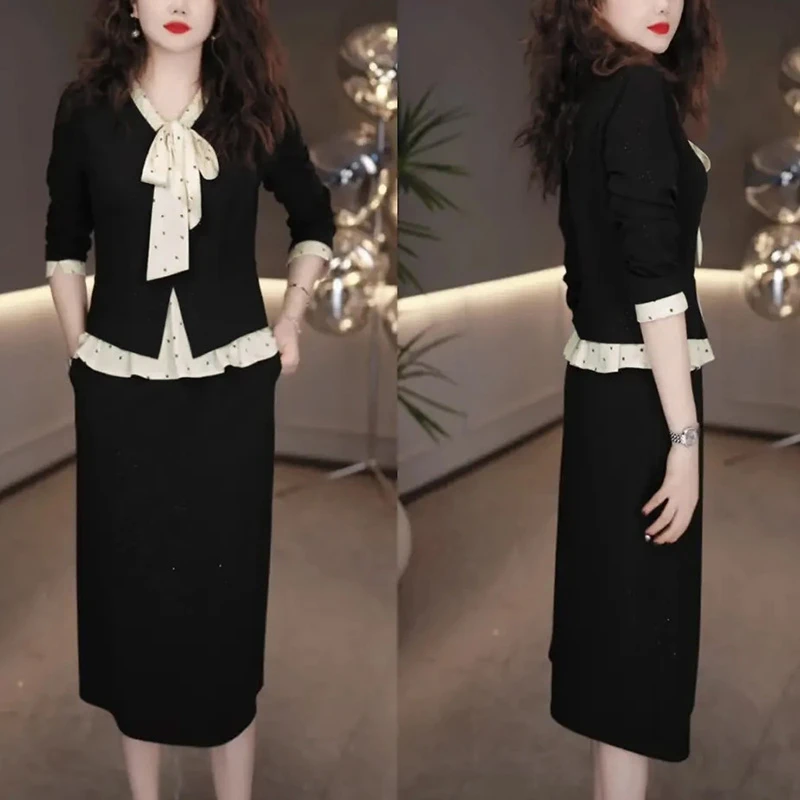 【ZY替换】洋气时尚优雅显瘦设计感气质名媛长袖连衣裙QJ0045