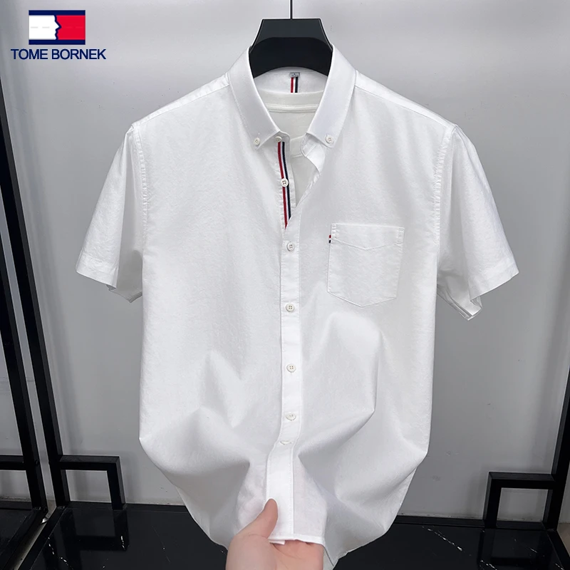 正品汤米希凯利专柜1280！夏季男士时尚休闲衬衫上衣纯棉短袖衬衫