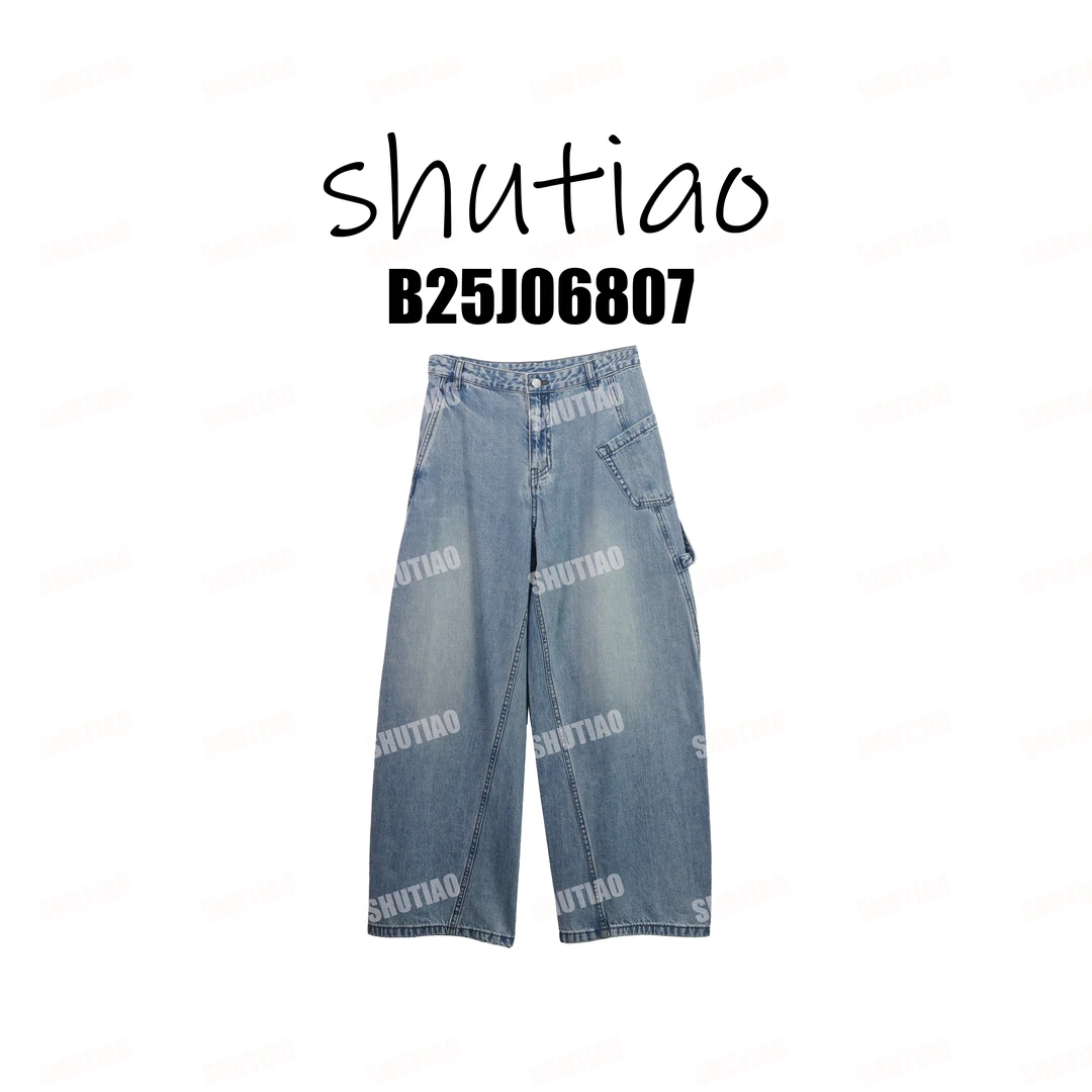 【SHUTIAO】2025冬季：新款小众设计款牛仔裤B25J06807