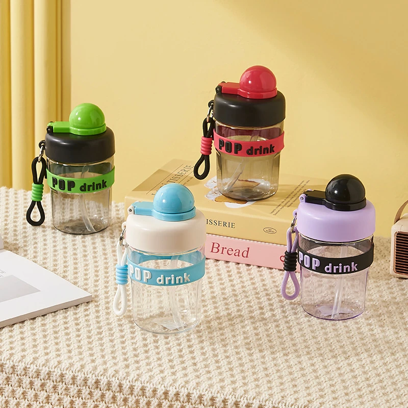 富兴网红咖啡杯爆款多巴胺高颜值双饮杯可爱字母水杯塑料杯