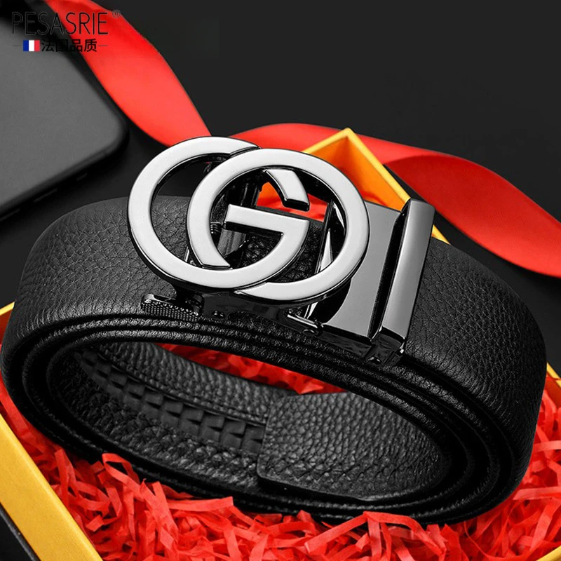 皮带男真皮休闲时尚自动扣男士腰带纯牛皮青年百搭裤带高档礼物