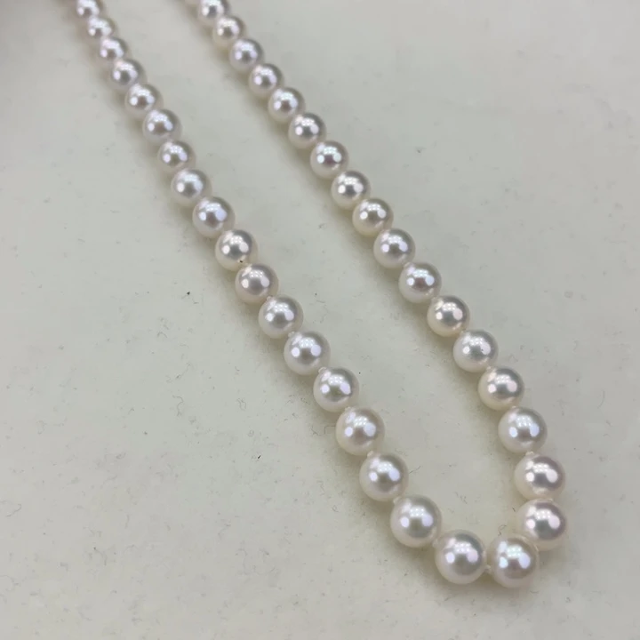 淡水珍珠颈饰银S925镶嵌卡7极光炫彩高品